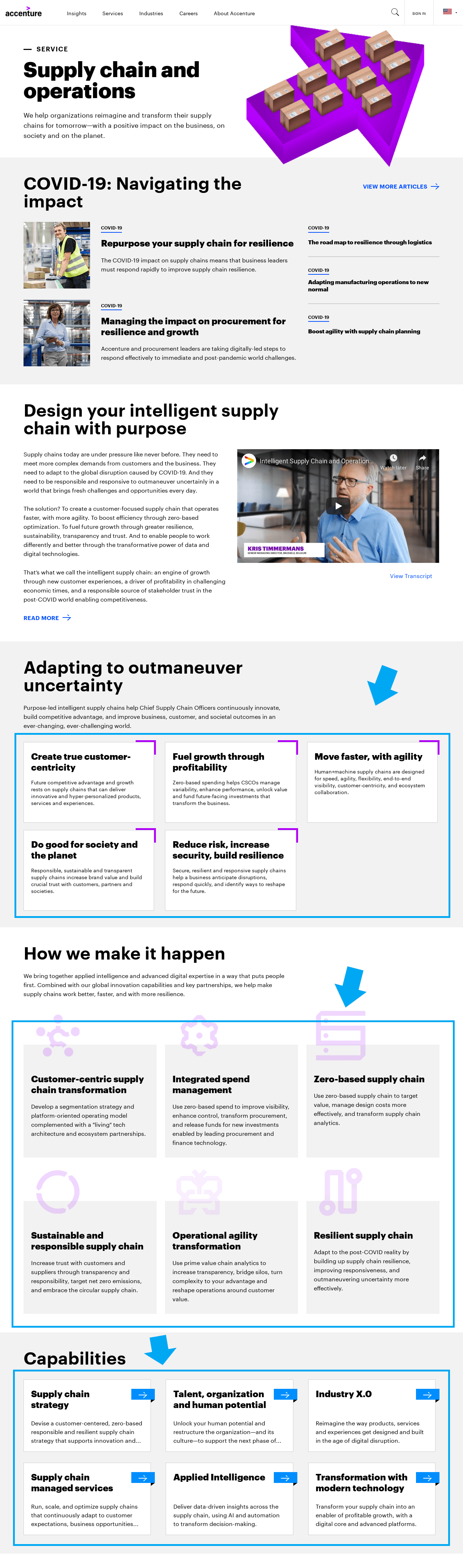 Landing page example - accenture